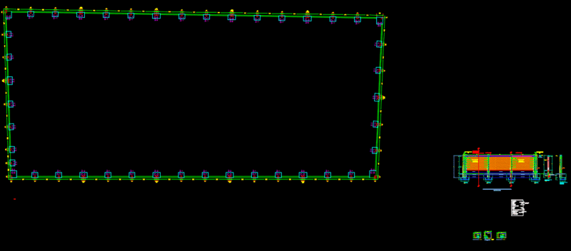 Fence Perimetric With Foundations 2D DWG Design Elevation for AutoCAD