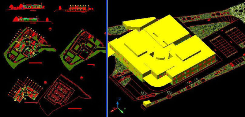 Finalcial Center 3D DWG Section for AutoCAD