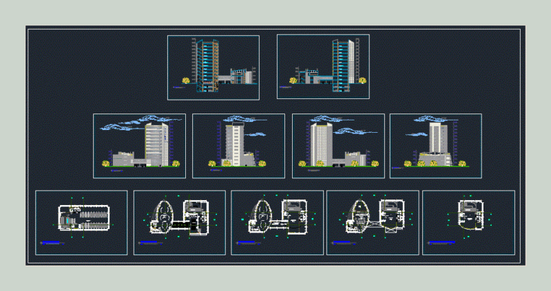 Financial Center DWG Section for AutoCAD
