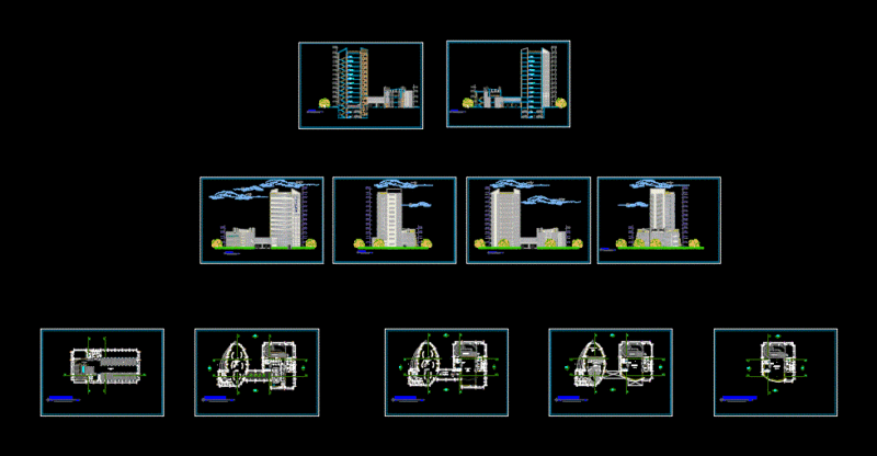 Financial Centre DWG Section for AutoCAD