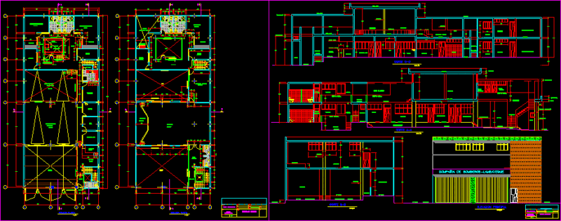 Fire Station Project DWG Full Project for AutoCAD