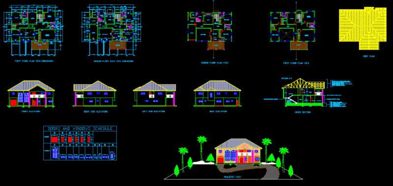 Five Bedroom Duplex DWG Block for AutoCAD