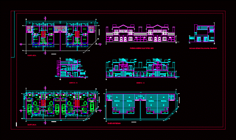 Flats In Duplex DWG Plan for AutoCAD