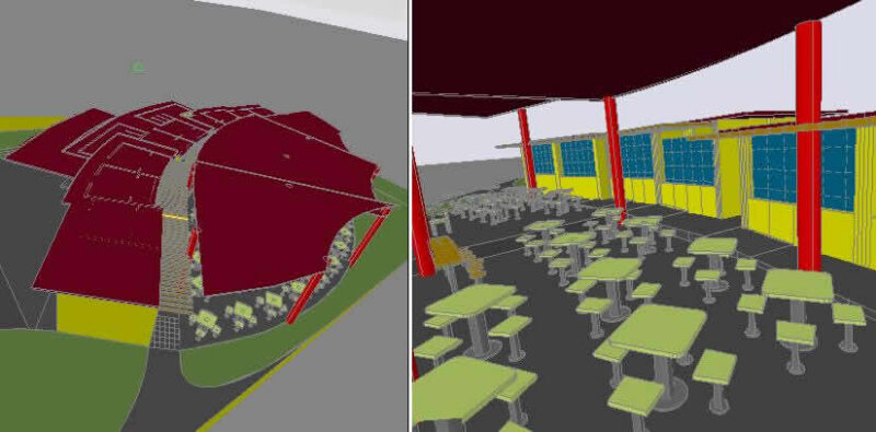 Food Court – – Aucas Stadium, Quito, Ecuador 3D DWG Plan for AutoCAD