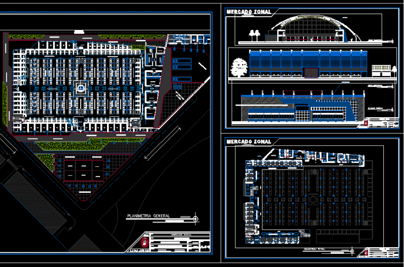 Food Market DWG Section for AutoCAD