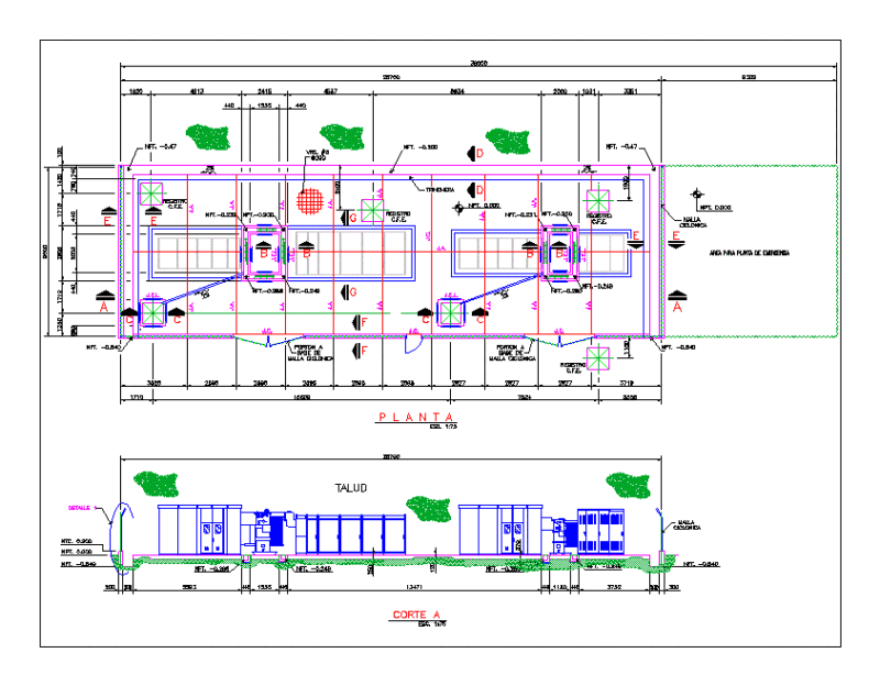 Foundation General Arrangement Substation DWG Block for AutoCAD