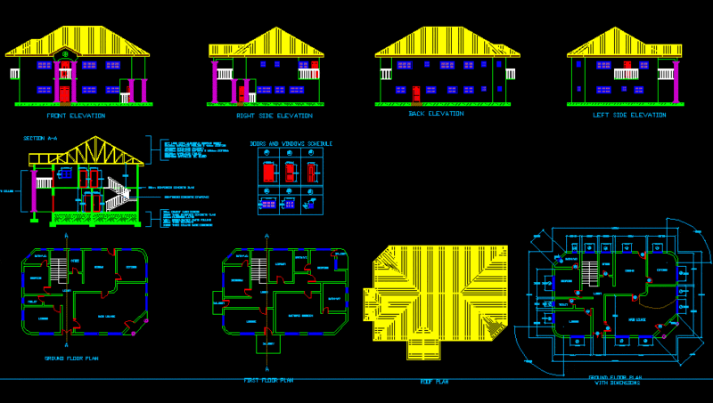 Four Bedroom Duplex DWG Block for AutoCAD