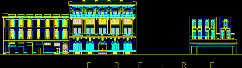 Freire Street Elevation Valparaiso DWG Elevation for AutoCAD