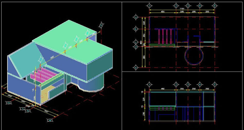 Front DWG Block for AutoCAD
