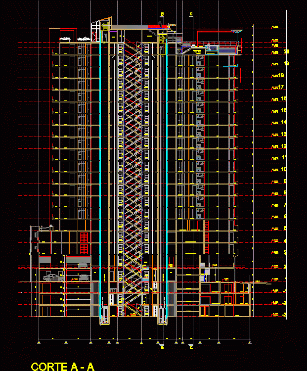 Full Courts Building In Height DWG Block for AutoCAD • Designs CAD