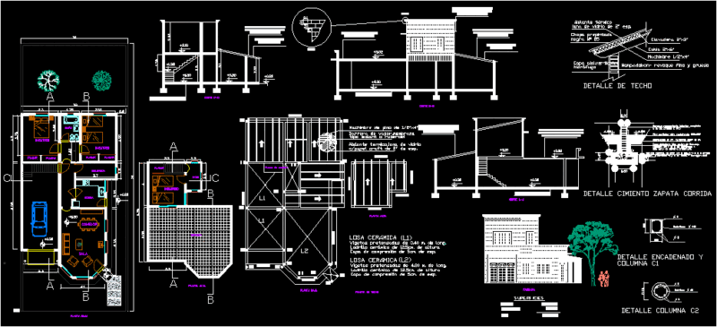 Functional 3 Bedroom House DWG Block for AutoCAD