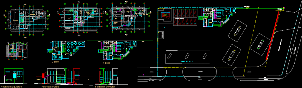 Gas Station DWG Section for AutoCAD