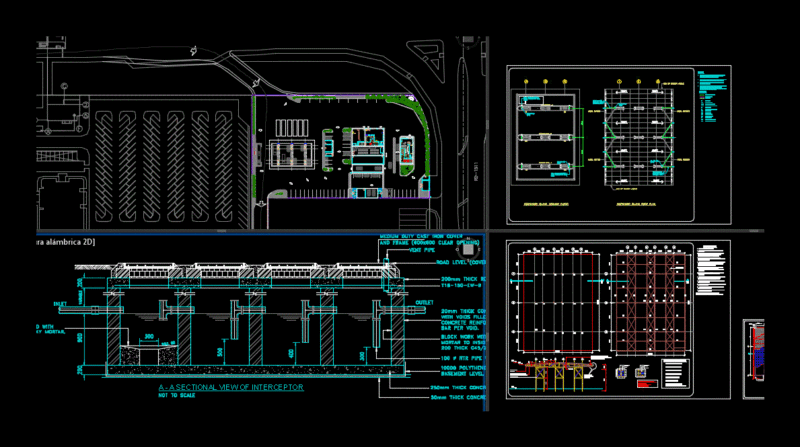 Gas Station DWG Section for AutoCAD