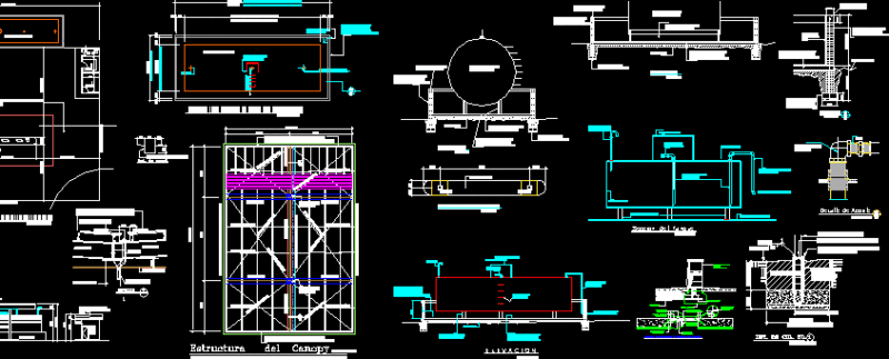 Gasoline Aerial Tank DWG Detail for AutoCAD