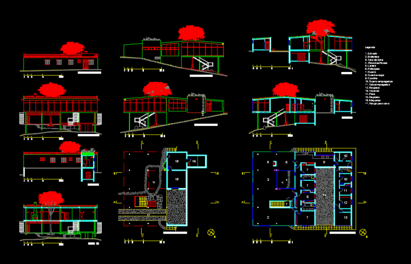 Glass House DWG Block for AutoCAD