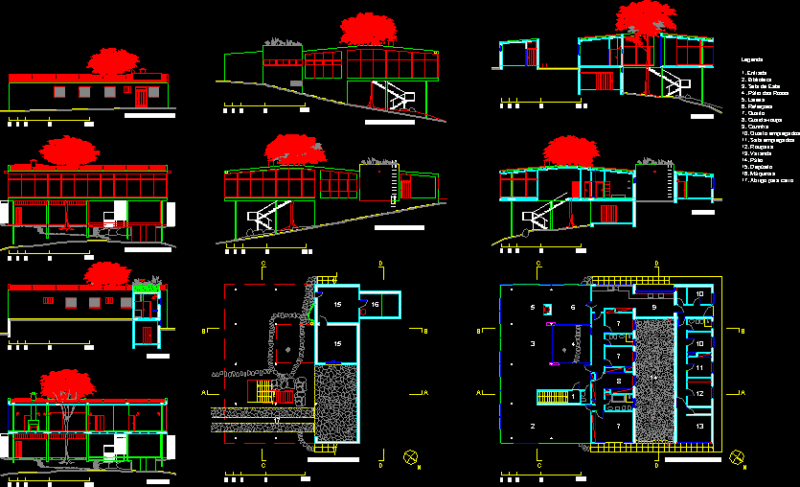 Glass House DWG Block for AutoCAD