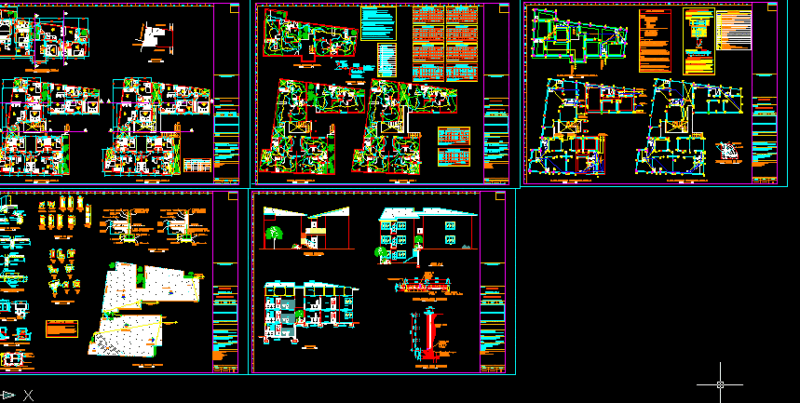 Group Of 10 Appartments DWG Section for AutoCAD