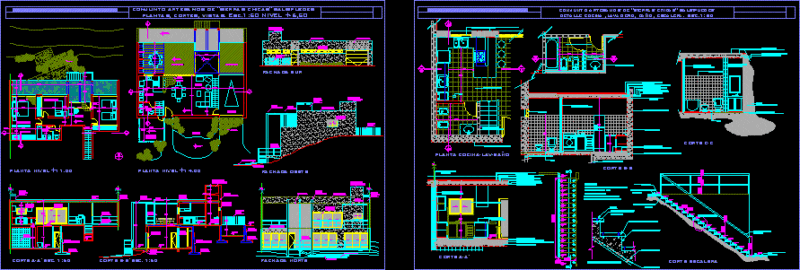 Group Of Artisans’ Dwellings DWG Block for AutoCAD