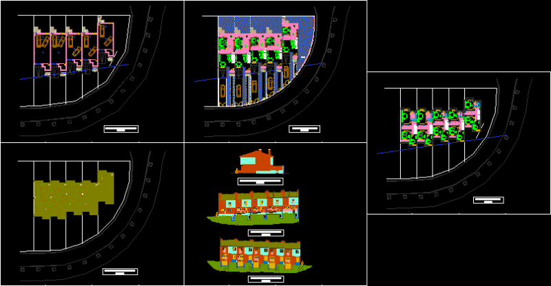 Group Of Lean Housings DWG Elevation for AutoCAD
