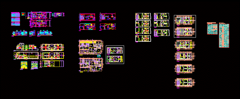 Grouped Dwellings DWG Block for AutoCAD