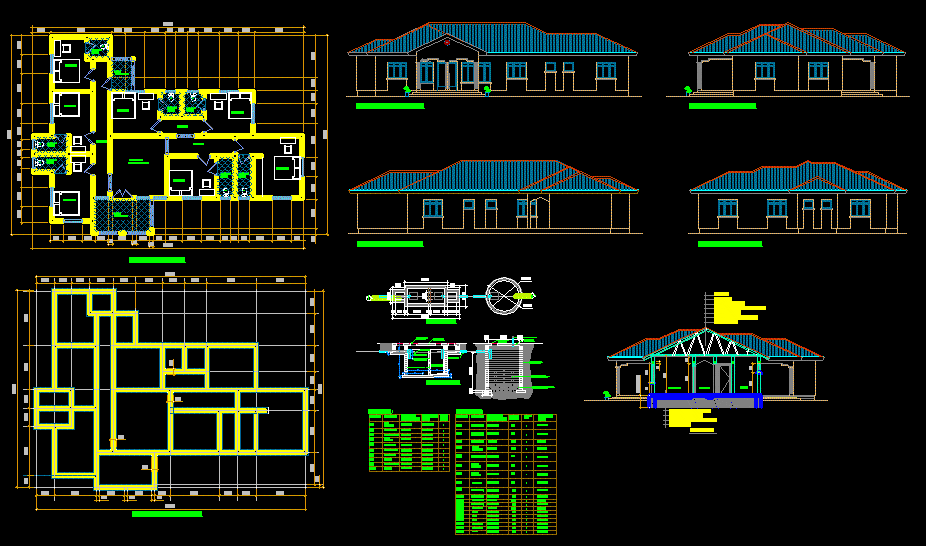 Guest – House DWG Section for AutoCAD – Designs CAD sample of electrical plan 