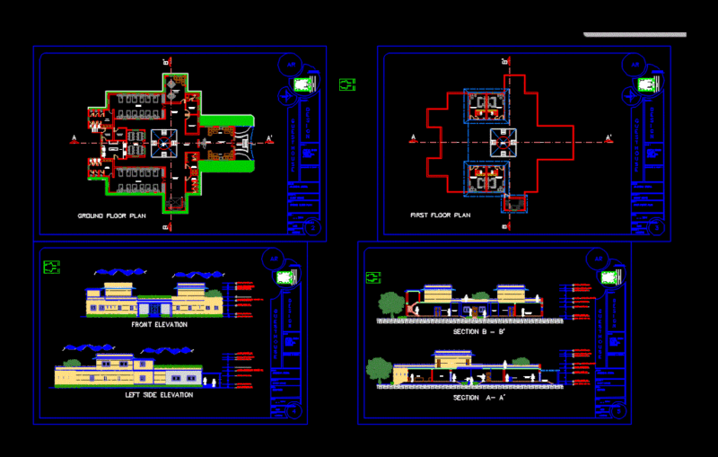 Guest House DWG Section for AutoCAD