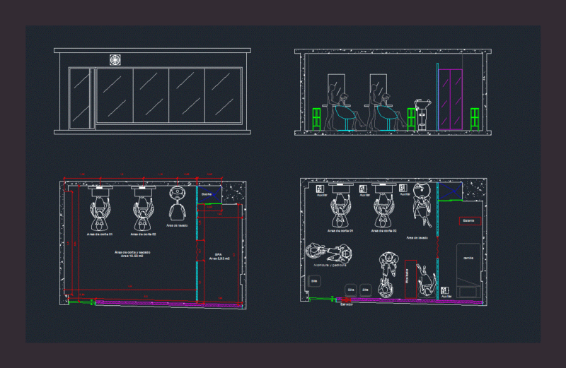 Hairdresser Beauty Salon DWG Plan for AutoCAD