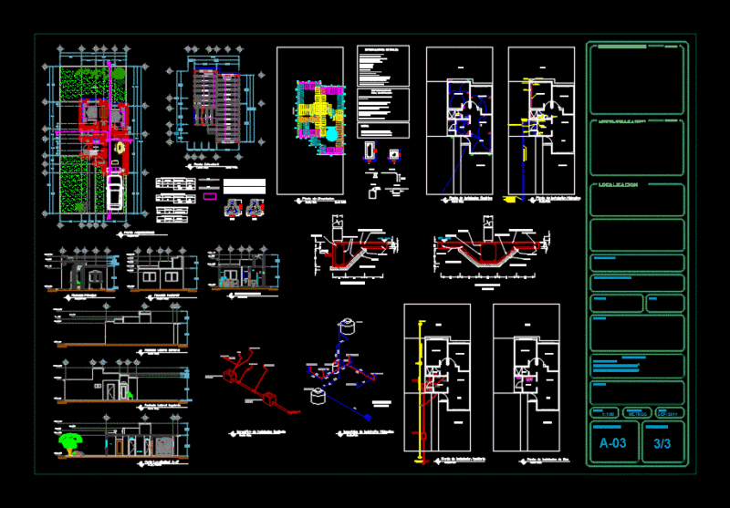 Half Level House DWG Block for AutoCAD