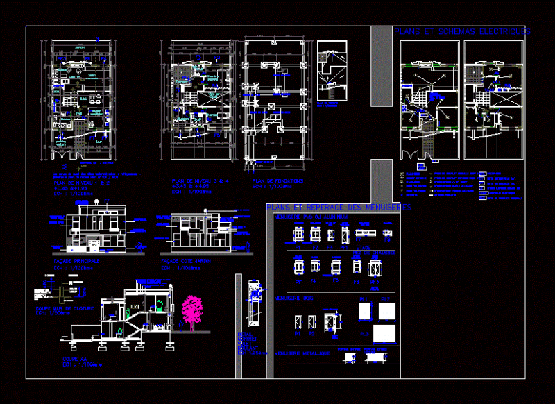 Half Level Housing DWG Block for AutoCAD