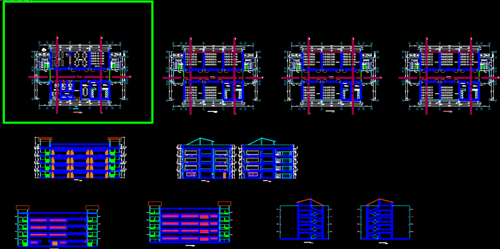 Higher Educational Institution DWG Full Project for AutoCAD