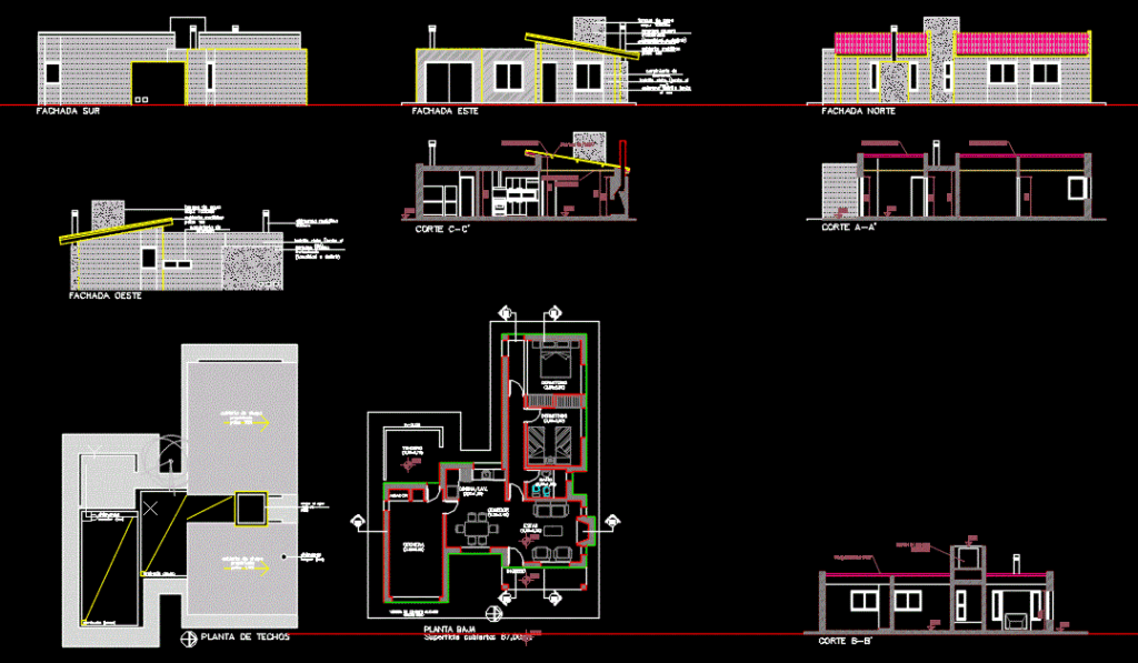 Home DWG Block for AutoCAD