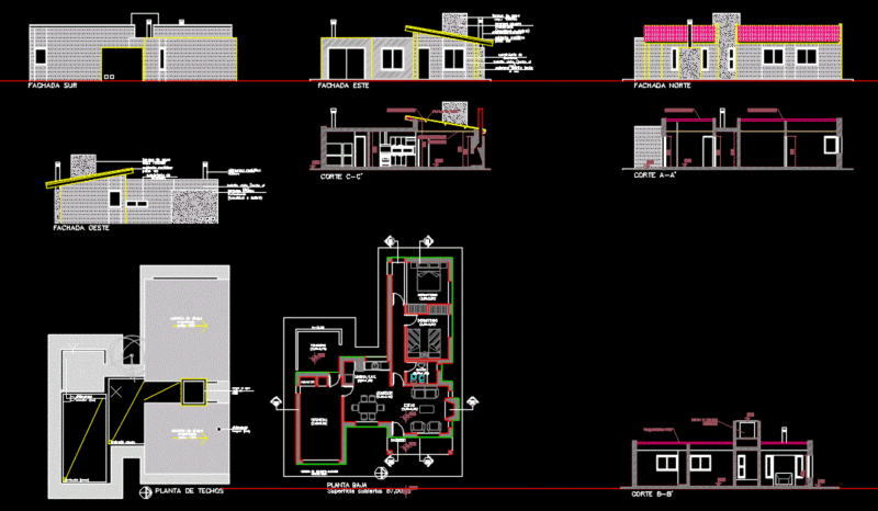 Home DWG Block for AutoCAD