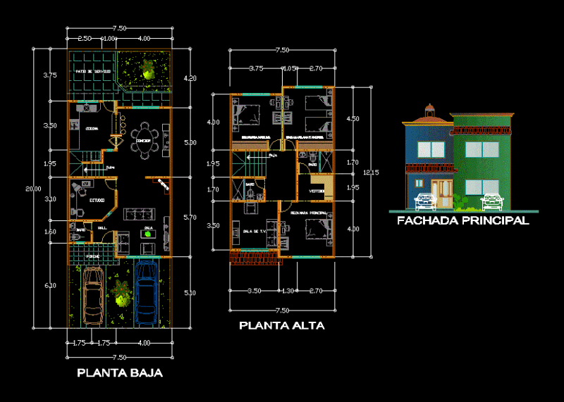 Hous 2D DWG Plan for AutoCAD