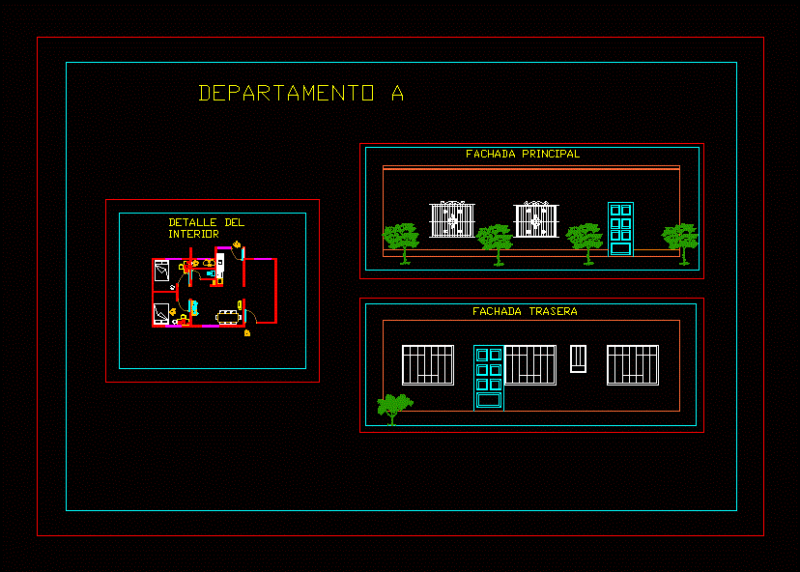 Home DWG Block for AutoCAD