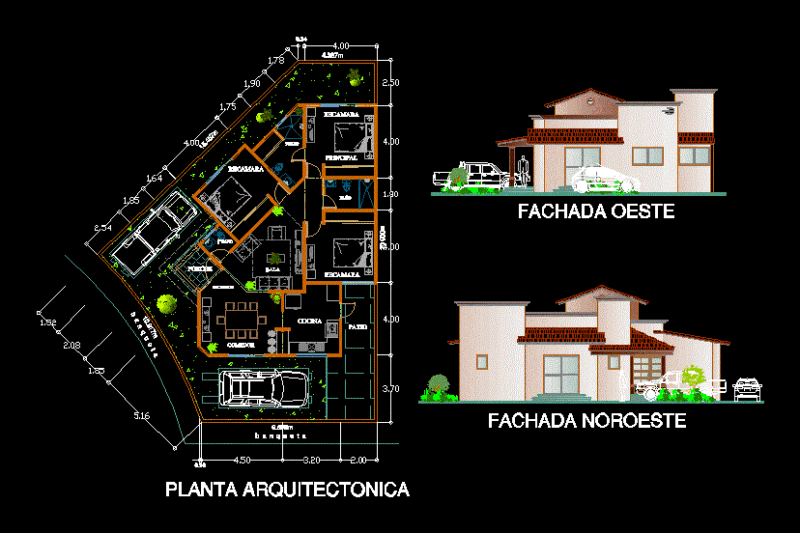 House 2D DWG Plan for AutoCAD