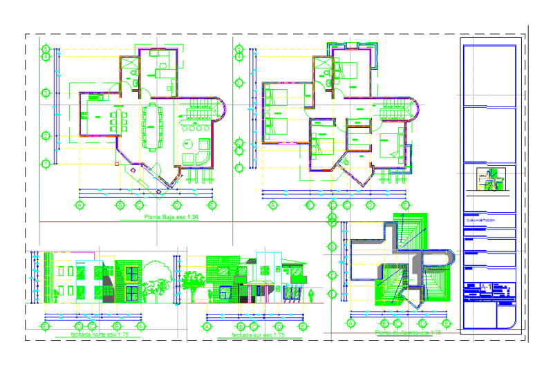 Home DWG Block for AutoCAD