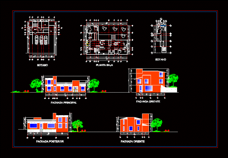 Home DWG Block for AutoCAD