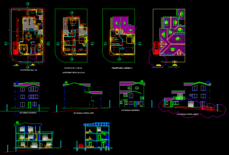 Home DWG Elevation for AutoCAD