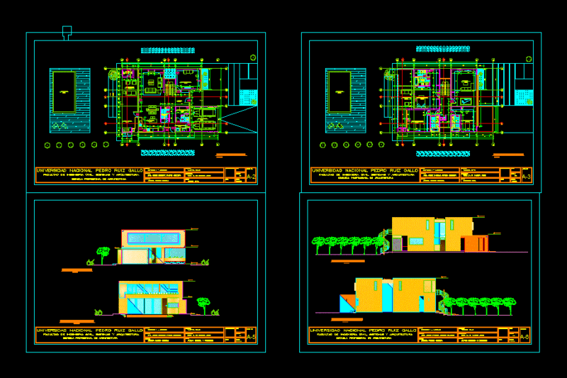 Home DWG Elevation for AutoCAD
