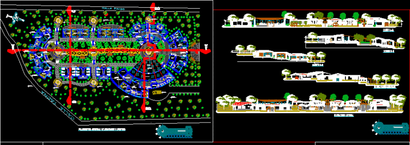 Tourist Hostel, Resort, Motel, Tourist Stay, Tourist Cottage 2D DWG Plan for AutoCAD