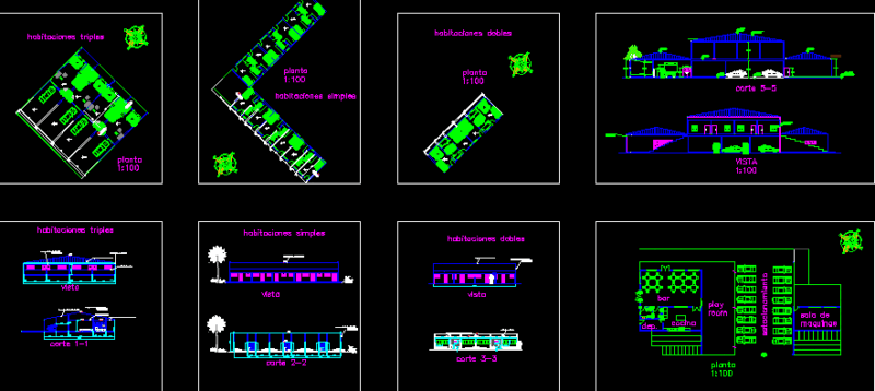 Hostel DWG Section for AutoCAD