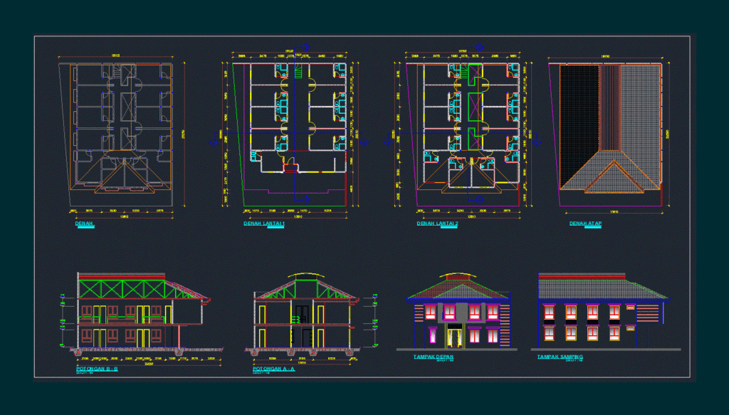 Hostel DWG Section for AutoCAD