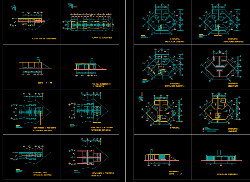 Hostel DWG Section for AutoCAD