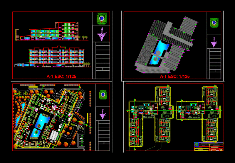 Hotel 3 Stars DWG Block for AutoCAD