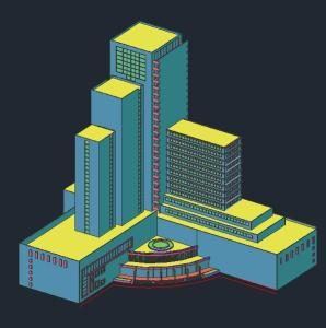 Hotel 3D DWG Model for AutoCAD