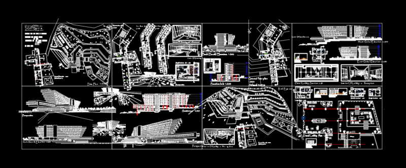 Hotel 4 Stars 3D DWG Plan for AutoCAD