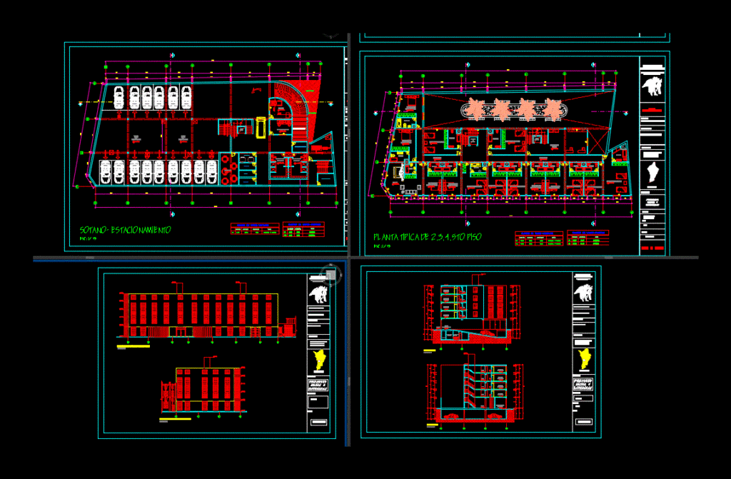 Hotel 4 Stars DWG Block for AutoCAD