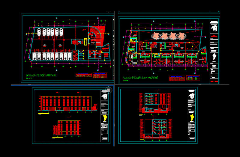 Hotel 4 Stars DWG Block for AutoCAD