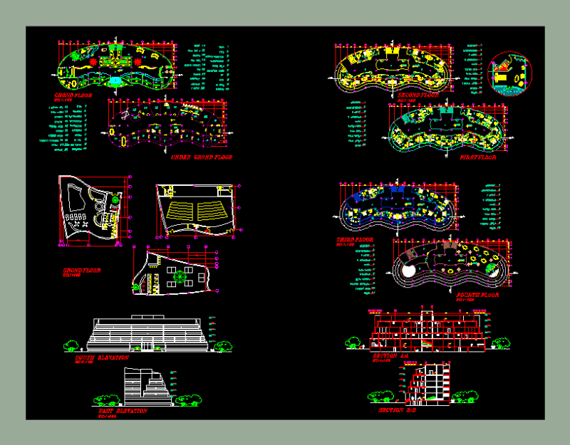 Hotel 5 Stars DWG Block for AutoCAD