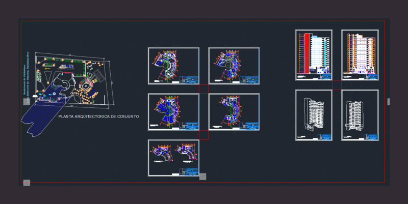 5 Stars Hotel of 19 floors with pool 2D DWG Design Full Project for AutoCAD